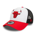 NEW ERA TRUCKER CHICAGO BULLS CAP.A FRAME BLACK RED ADJUSTABLE BASEBALL HAT S24