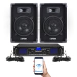 MAX 8" House Party Speakers and Amplifier FPL500 MP3 Bluetooth Home Music System