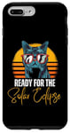 Coque pour iPhone 7 Plus/8 Plus Total Solar Eclipse 2024 Chat avec lunettes Eclipse Souvenir