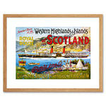 Wee Blue Coo Travel Royal Mail Steamer Scotland Glasgow UK Vintage Framed Wall Art Print