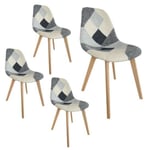 Chaises de salle é manger Doriana en patchwork