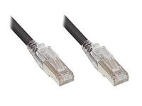 Good Connections CDL Micro Câble patch Cat. 6A avec dispositif de verrouillage et blocage Noir 50 cm 10 Gigabit CU - S/FTP PiMF 500 MHz