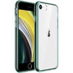 UNBREAKcable Case for iPhone SE 2020, iPhone 8/7 4.7 Inch - Clear Shockproof Hard PC Back & Soft TPU Bumper Protective Cover for iPhone SE 2020/8/7 [Anti-Yellow & Anti-Scratch] - Dark Green