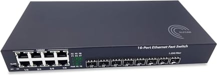 Elfcam® - Commutateur Switch Fibre Optique avec 4/8 Ports SFP et 2/8 Ports Gigabit Ethernet 10/100/1000Mbps, Plug & Play Non Géré (8 Ports SFP)
