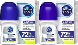 Triple Dry Original Anti-Perspirant Roll On 50ml | 72-Hour Protection Against |