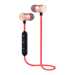 Fashion Bluetooth Earphone, Bluetooth Earphone Sports Neckband Magnetic Wireless Earphones Stereo Earbuds Music Metal Headphones with Mic, for All Phones (Color : Red)