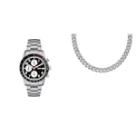 FOSSIL Men's Watch Sport Tourer and Necklace Harlow, Silver Stainless Steel, Set