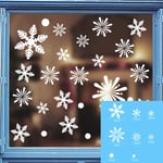 whmyz 2 pièces Autocollant de fenêtre de noël père noël Flocon de Neige Autocollant Mural Joyeux noël Sticker Mural pour vitrine décorations de fête de noël