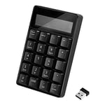 LogiLink ID0199 – Clavier sans Fil (2,4 GHz) avec Calculatrice et écran LCD, Noir