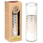 Scented Stearin Candle Flower Of Life White -- 21X6.5 Cm