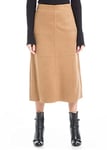 Max Studio Women's Faux Suede A-line Midi Skirt, Vicuna, L