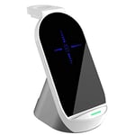 Piisum 3 in 1 Wireless Charger for Apple Watch & AirPods Dock Station Stand, iWatch Series SE/6/5/4/3/2/1, 15W Fast Charging for iPhone 12/11/Pro Max/XR/XS Max/Xs/X/8/8P (White)