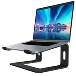 SOUNDANCE Aluminum Laptop Stand for Desk Compatible with Mac MacBook Pro Air Apple Notebook, Portable Holder Ergonomic Elevator Metal Riser for 10 to 15.6 inch PC Desktop Computer, LS1 Black