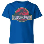 Jurassic Park Logo Vintage Kids' T-Shirt - Blue - 3-4 Years - Blue