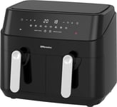 Emtronics EMAFDD9L Dual Air Fryer Extra Large Family Size Double XL 9 Litre with