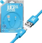 Juice 3m Charge and Sync Lightning Cable, Aqua, MFi-Certified, Apple Compatible
