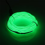 Green EL Wire 5m/16.4ft, JIGUOOR 3v Battery Powered Neon Rope Light, Flexible 360° Illumination Neon Tube Light EL Wire, Make Your Own Neon Sign for Halloween Xmas Party Car Bar Decor, 5m