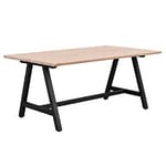 Rowico Carradale matbord A-ben metall svart och ek vitpigmenterad 170x100 cm