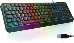 KLIM Chroma Gaming Keyboard Wired USB - NEW 2023 - Durable Ergonomic Waterproof