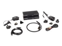 Black Box KVX Series KVM Extender over CATx - 4K, Single-Head, DisplayPort, USB 2.0 Hub, Serial, Audio, Local Video - Sender og mottaker - KVM / lyd / seriell / USB-svitsj - USB - opp til 100 m - 1U - TAA-samsvar