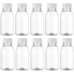 10 st 250ml Mjölkflaskor med Lock Transparenta Burkar Plast Juiceflaskor Behållare för Fester Hem Utomhusresor