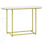 Modernt Konsolbord i Stål, Vit/Guld, 120x40x75 cm