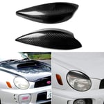 JNSMQC Car Carbon Fiber Headlight Cover Stickers Eyelids Eyebrows Trim Headlamp Eyebrow Eyelid For Subaru Impreza WRX STI 2002 2003