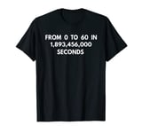 60th birthday t shirt for him & her, From 0 to 60 in seconds T-Shirt