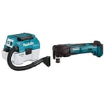 Makita DVC750LZ 18V Li-ion LXT Brushless L-Class Vacuum Cleaner - Batteries and Charger Not Included, Blue & DTM51Z Multi-Tool, 18 V,Blue