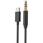 AUX-kabel, USB-C till 3.5mm - 1 m - Svart