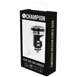 Champion Dual USB ladd 12/24V - svart