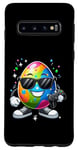 Coque pour Galaxy S10 Manette de gamer vidéo œuf de Pâques portant des lunettes de soleil jouant
