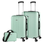 ITACA - SHard Shell Suitcase Set of 2-4 Wheel ABS Luggage Sets 3 Piece with Combination Lock - Resistant and Lightweight Hard Suitcase Set in Medium and Large 771116B, Mint
