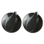 Belling Oven Cooker Hob Gas Flame Control Knobs (Black, Pack of 2)