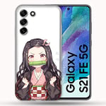 Coque pour Samsung Galaxy S21 FE / S21FE Manga Demon Slayer Nezuko