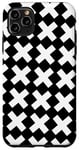 iPhone 11 Pro Max Diagonal Cross Mark Plus Sign Monochrome White Black Pattern Case