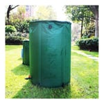 LSXIAO-Wall Art Foldable Water Tank, Rain Barrel, Water Container with Drain, PVC Coating Garden Rainwater Collection for Terraces, Patio (Color : Green, Size : 500L/80x98cm)