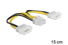Delock - strömkabel - 8-stifts EPS12V till 4 pin intern effekt - 15 cm