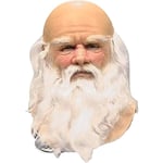 Halloweenmasker för vuxna, tomtemasker med vitt skägg i latex, söta julmasker för barn och vuxna, helmask för cosplay-dräkt, julfest, karneval