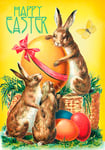 Dubbelt påskkort med kuvert - Happy Easter (Fraktfritt)