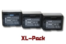 vhbw 3x Li-Ion batterie 1600mAh (3.6V) avec puce d'information pour appareil numérique camescope Canon Legria HF R806, HF R86, HF R88 remplace BP-718