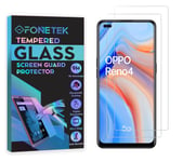 Fonetek® To Fit Oppo Reno 4, TEMPERED GLASS Screen Protector LCD Guard Case Cover for OPPO Reno 4 5G [9H Hardness] [Crystal-Clear] [Scratch-Resistant] [Bubble-Free]