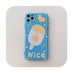 cute Cartoon Anti-fall Pore Egg Strawberry Ice Cream IMD For iphone 7 8 8Plus iphone X XR 11 pro MAX Case Cover Phone Case-green-For Iphone XR