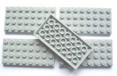 LEGO Bricks 3035 City – Plates (4 x 8 Pins, Pack of 5, Light Grey