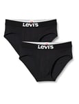 Levi's Men's Levis Men Solid Basic Brief 2p Boxer Shorts, Black (Jet Black 884), S UK
