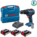 Bosch GSB 18V-55 18V Brushless Combi Drill + 3 x 2Ah Batteries, Charger & Case