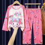 4-12 År Flickor Sanrio Tryckt Pyjamas Set Långärmad Toppar Byxor Nattkläder Loungewear Presenter Melody Melody 9-12 Years