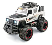 NincoRacers - Overlander Ténéré Batterie Li-ION Voiture Monster Truck télécommandée. Échelle 1/14. avec lumières. Émetteur 2,4 GHz. Couleur : Gris. + 6 Ans (NH93174)