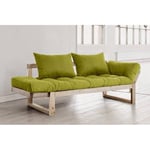 Inside75 Banquette méridienne style scandinave futon vert pistache EDGE couchage 75*200cm