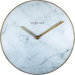 Väggklocka NeXtime Marble ø40cm Vit/Guld